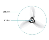 BetaFPV Gemfan D2.2-3B3 (1.5mm) Clear Grey - potrójne śmigła (12szt) - 1593790 - zdjęcie 2